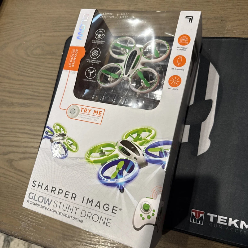 Rechargeable glow stunt drone in retail box with multicolor LED rotor lights