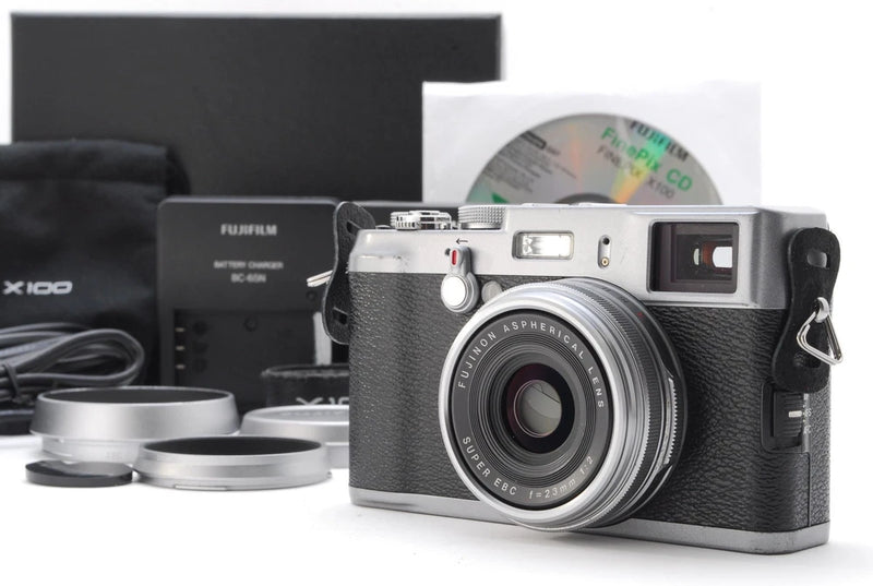 NEAR MINT FUJIFILM FINEPIX X100 SILVER 12.3MP DIGITAL CAMERA NON WIFI From JAPAN