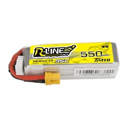 550mAh 3S 11.1V 95C Tattu R-Line Lipo Battery Pack with XT30 Plug Battery