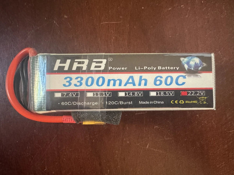 New HRB 22.2V 3300mAh 60C EC5 Lipo Battery for RC Cars, Drones & Trucks XT60 Battery