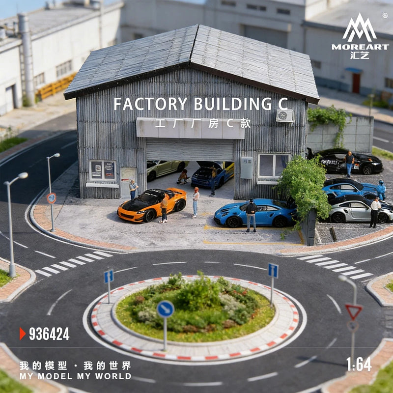 Diorama 1/64 Diecast Car Garage W/LED Parking Lot Factory Scene Display Model US