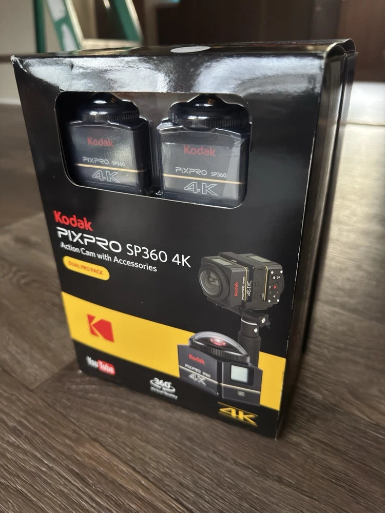 Kodak PIXPRO SP360 12.7MP 4K Action Camera Dual Pro Pack New
