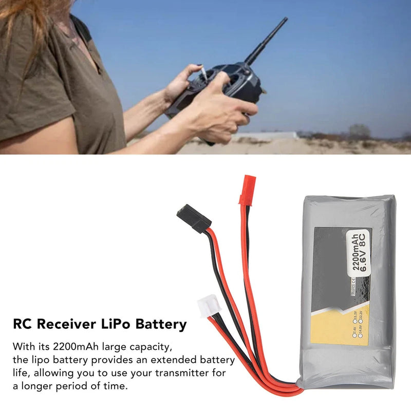 6.6V 2200mAh LiPo Battery For Futaba 14SG 18SZ 16SZ T8J RC Transmitter Battery