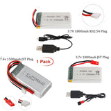 1Pcs 1800mah /1500mAh /3.7V /7.4V 25C Lipo Battery For RC Drone Quadcopter