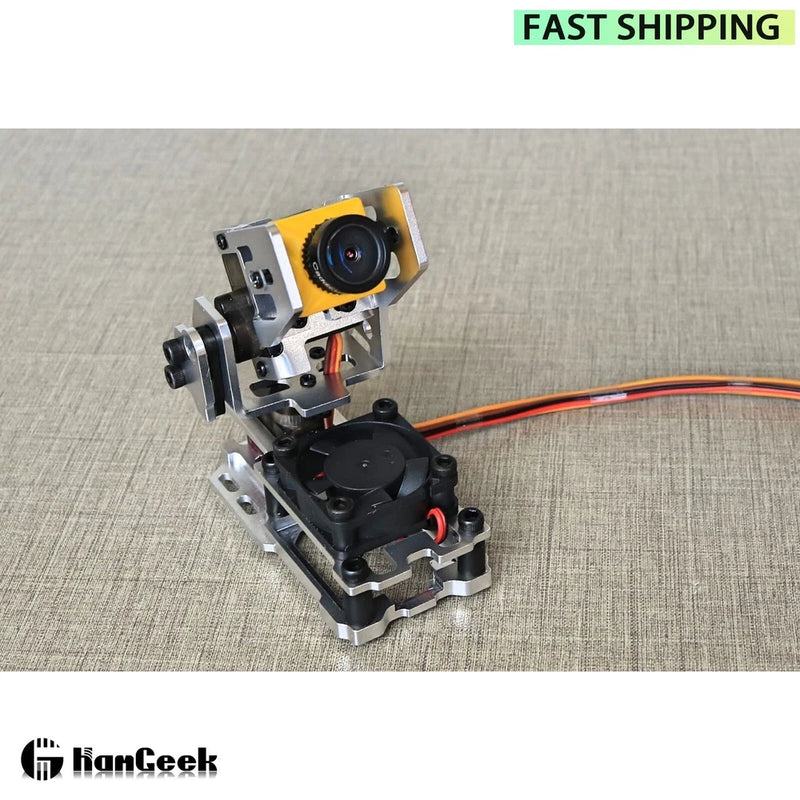 2-axis Gimbal Bracket & Cooling Fan + 2xServo Stand for FPV Drone Head Tracker