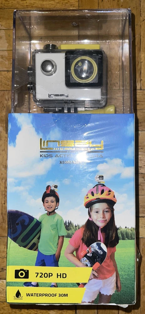 Funny Kids Yellow Action Camera Sport Outdoor Activities HD Video and Photos Mic