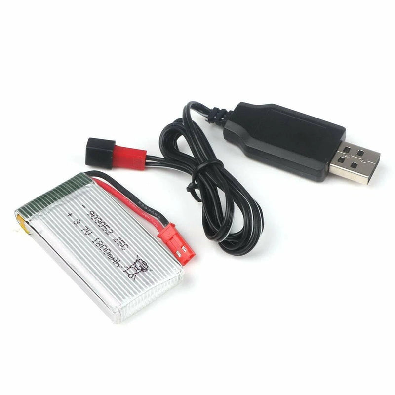 3.7V 1800mah Lipo Battery 25C JST Plug w/ USB Charger for RC Quadcopter Drone