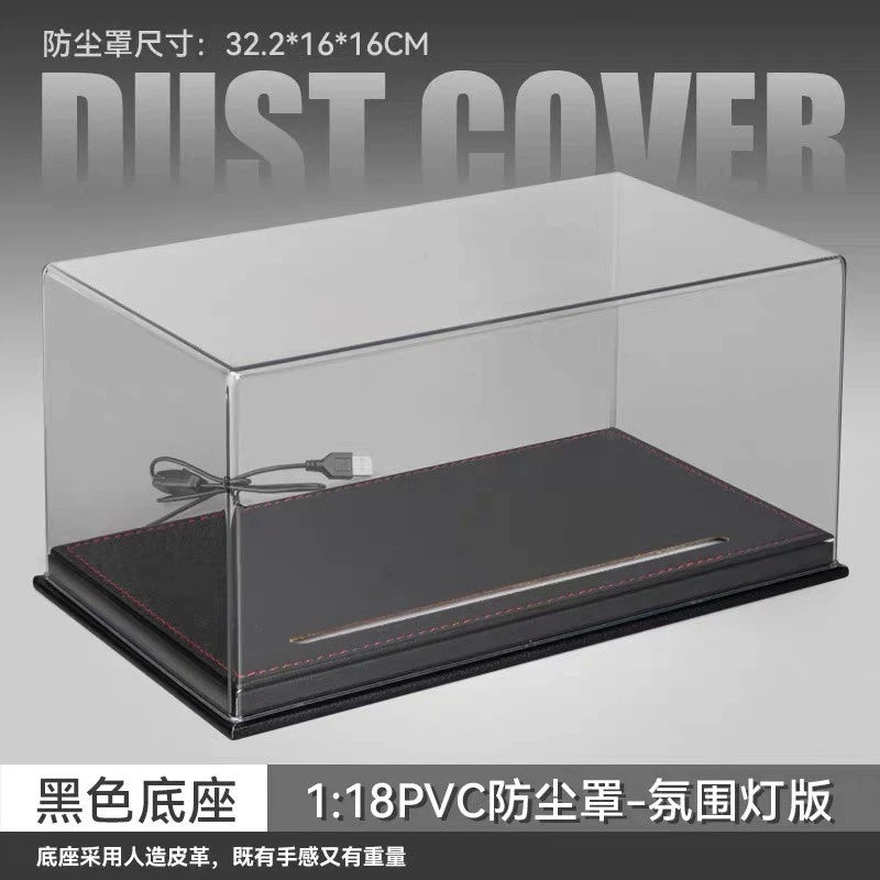 Diorama Acrylic Show Case Display Case With PU Leather Base For 1/18 Car Model