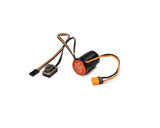 RC motor/ESC combo with orange cylindrical module and wire connectors