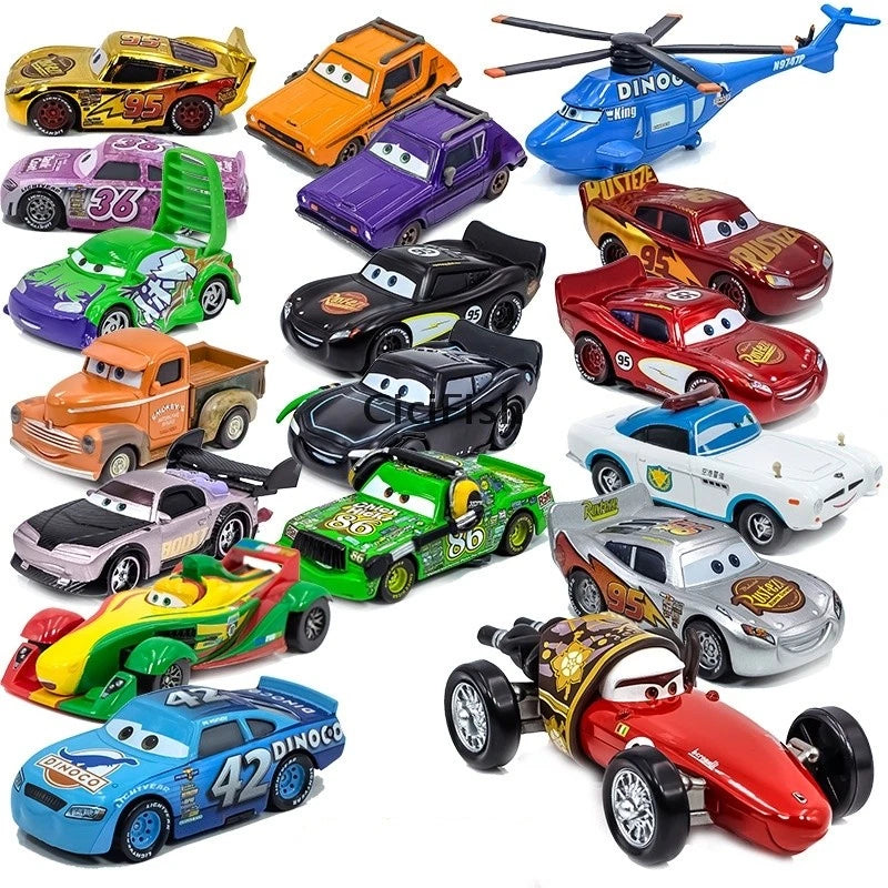 Disney Pixar Cars Electroplated Metal Toy Cars King Airplane Diecast Model Gifts