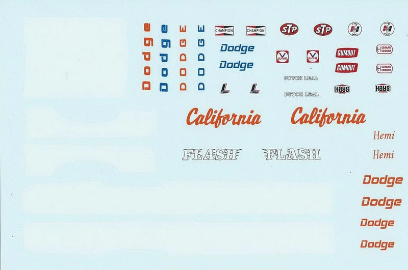 GOFER RACING BUTCH LEAL CALIFORNIA DECALS FOR 1:24 AND 1:25 SCALE MODEL CARS