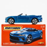 2024 Matchbox Power Grabs #31 '16 Chevy? Camaro Convertible RIVERSIDE BLUE | FSB