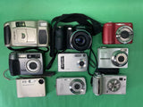 LOT OF 9 Various Compact Digicam Digital Cameras Kodak Fuji Pentax - UNTESTED