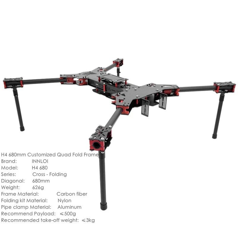 INNLOI H4 680mm Drone Frame Folding Carbon Quad For 15inch Propeller 4310 Motor