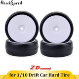 ZD Racing 4pcs 1/10 Rubber Front and Rear Tires White Wheel 12mm Rims for Redcat