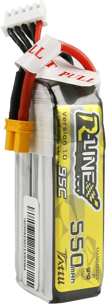 R Line 550mAh 4S Lipo Battery Pack 14.8V 95C with XT30 Plug for FPV Racing Battery