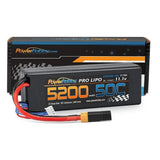 Hard-case LiPo battery pack with XT60 connector, black housing with orange labels