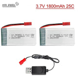 2x 1800mah 3.7V 25C Lipo Battery JST Plug w/ USB Charger for RC Quadcopter Drone