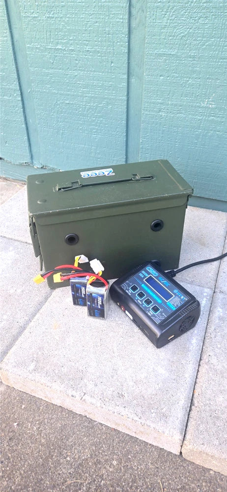 Heavy Duty Lipo Battery Charger case - Fire Proof - Ready to Ship Battery