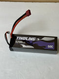 Tindling 2S 7.4V 5200mAh 50C Lipo Battery T-plug For RC Car Losi Redcat Battery