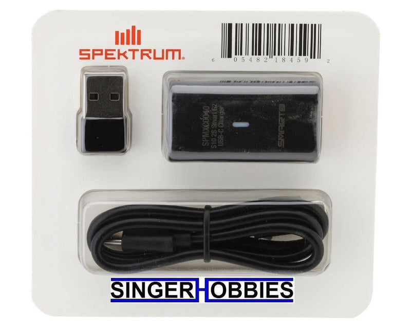 Spektrum SPMXC0040 S10 G2 USB-C Smart LiPo Charger w/IC2 Connector (2S/1.5A) HH Battery