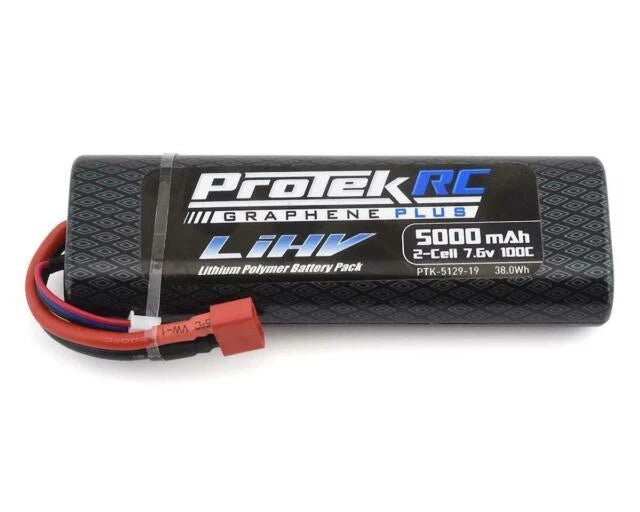 ProTek RC PTK-5129-19 - Graphene HV 7.6V 2S LiPo w/ Deans, 5000mAh 100C Battery