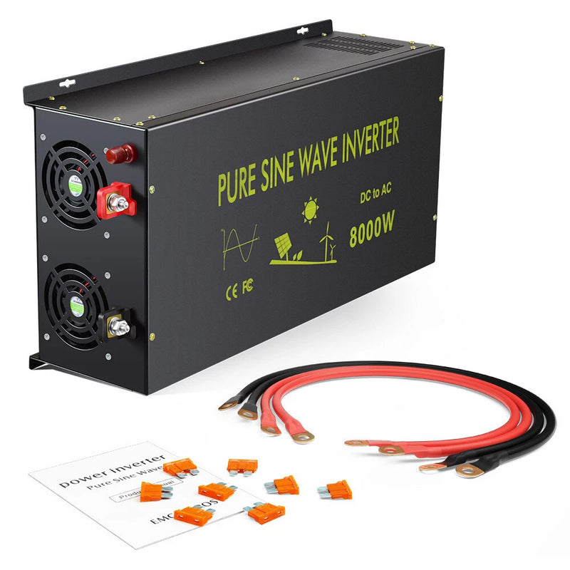 8000W Pure Sine Wave Inverter 60VDC to 120V AC Solar Power Tool RV Off Grid
