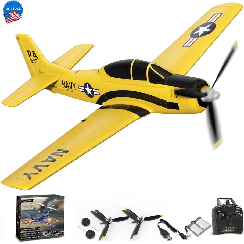 Volantex US Navy T28 Trojan RC Airplane 2.4G 4-CH Remote Control 6-Axis Gyro RTF