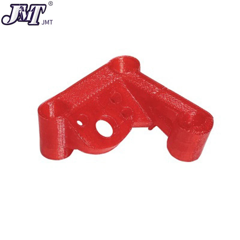 Red 3D-printed TPU FPV tail antenna mount bracket with mounting holes