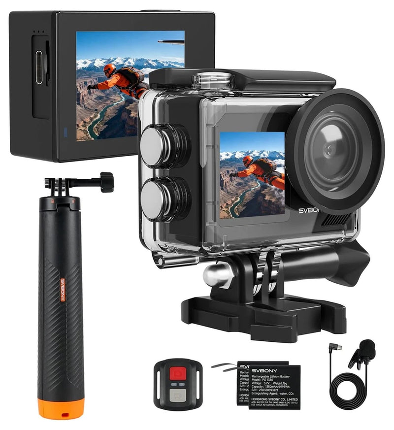 SVBONY SVGo2 4K/30fps Underwater Camera IPX8 Waterproof + Floating Selfie Stick