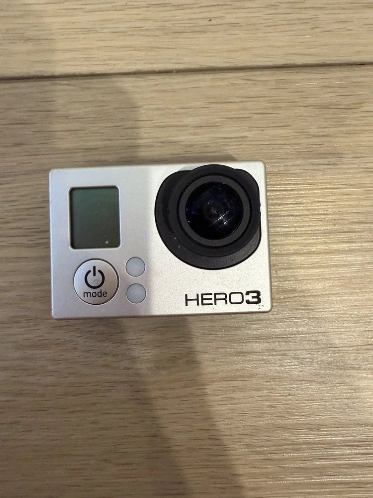GoPro HERO3 action camera front with LCD screen and mode buttons
