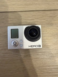 GoPro HERO3 action camera front with LCD screen and mode buttons