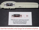 White dashboard gauge faces for 1965–1966 Ford F-100 pickup, 1/25 scale