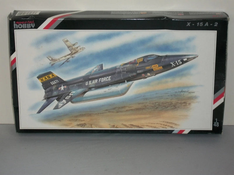 Special Hobby 1/48 X-15A-2 model kit box with black rocket plane artwork