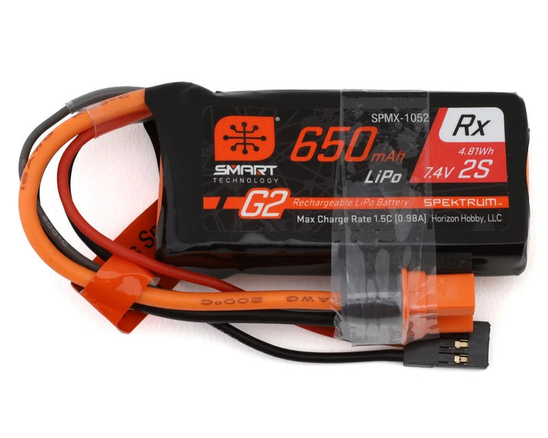 Spektrum RC 2S Smart G2 Receiver LiPo 15C Battery Pack 7.4V/650mAh (SPMX-1052) Battery