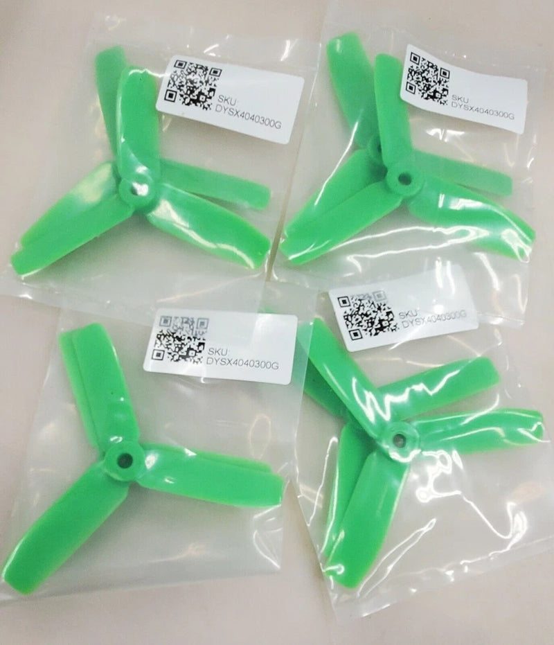 DYS PROP Green 4X4X3 - 40x40-  3 Blade 4CW 4CCW Quadcopter Propellers -8 Props