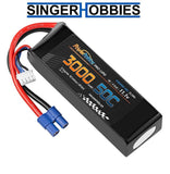 POWERHOBBY PHB3S300050CEC3 3S 11.1V 3000MAH 50C Lipo Battery Pack EC3 HRP Battery