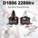 D1806 2280KV Brushless Motor Quadcopter Drone Aircraft FPV 210 250 280MM Mini A