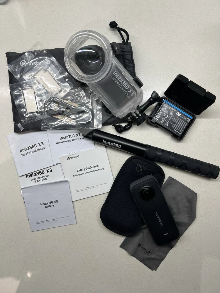 Insta360 X3 5.7K 360-Degree Action Camera with Accessories *BARELY USED*