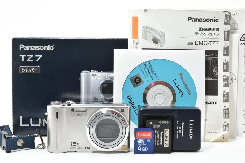 Panasonic LUMIX DMC-TZ7 Silver Compact Digital Camera with 4GB SD Card