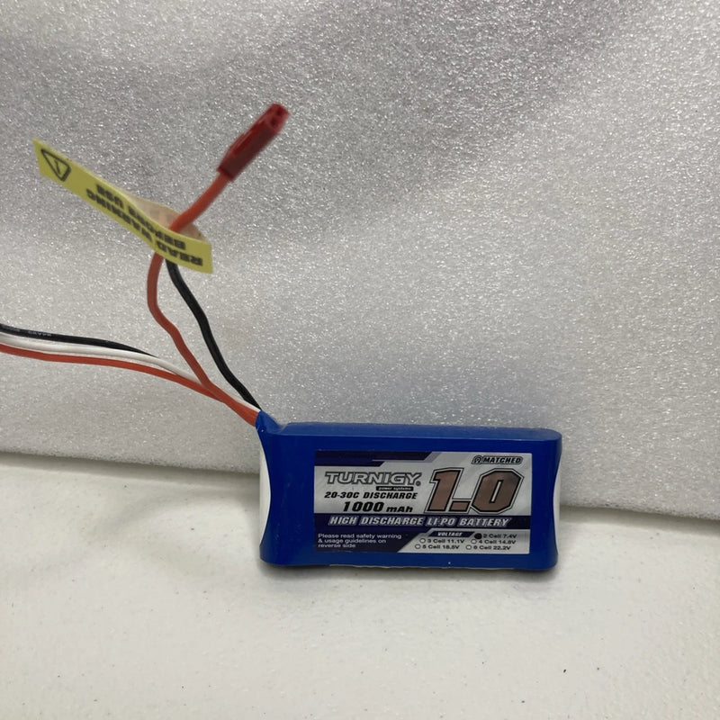 Turnigy LiPo battery pack, blue 7.4V 1000mAh, with red/black leads