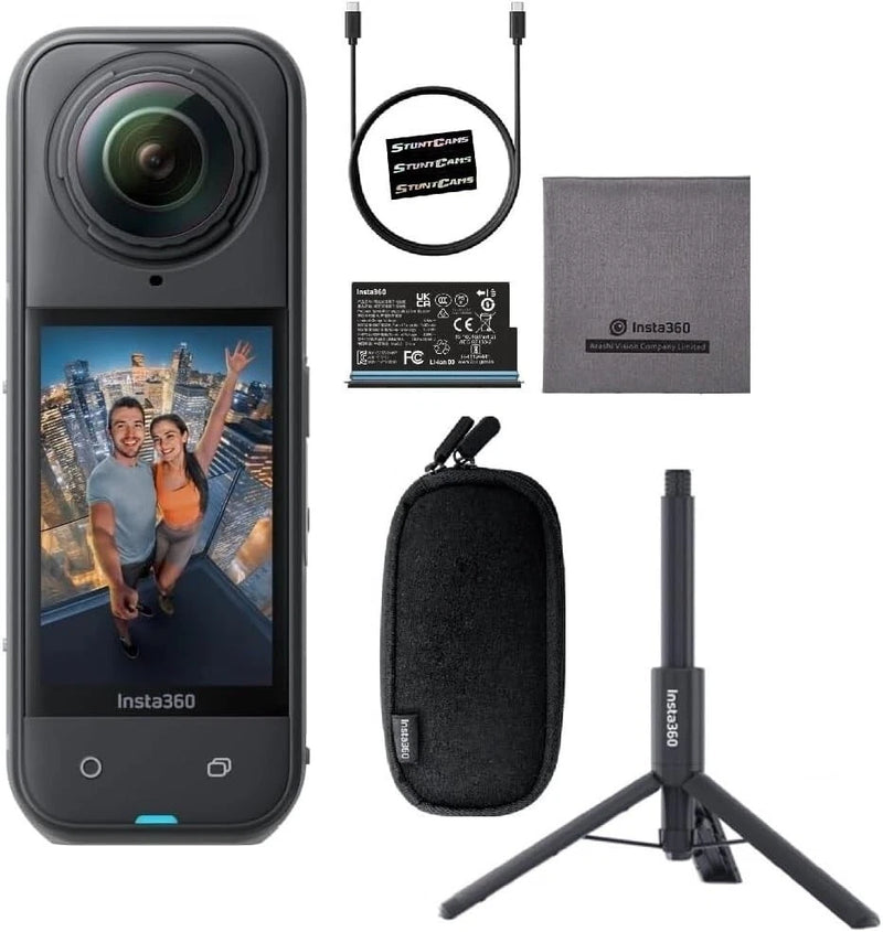 Insta360 X5 Waterproof 8K 360 Video 72MP Photo Action Helmet Camera Tripod Stick