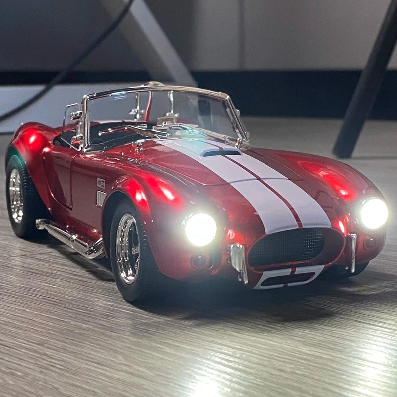 1:24 1965 Shelby Cobra 427 S/C Diecast Model Car Sound Light Pull Back
