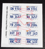 1980 - 1984 ILLINOIS miniature LICENSE PLATES for 1/25 scale MODEL CARS