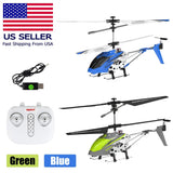 Mini 2.4GHz RC helicopter set with blue and green helicopters and white remote controller