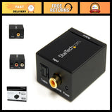 Digital Coaxial Toslink Optical to Stereo RCA Audio Converter Adapter - Black