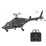 RC helicopter with dark gray body, red accents, and handheld 2.4G controller