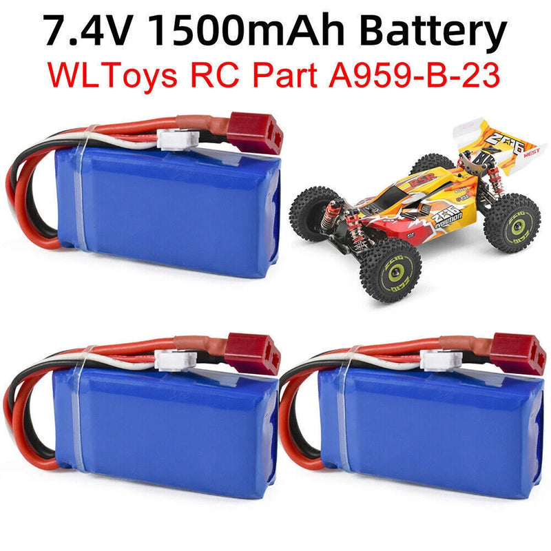 7.4V 1500mAh Lipo Battery T plug for WLtoys A959-B/A969-B/A979-B 144001 RC truck