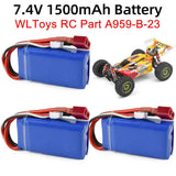 7.4V 1500mAh Lipo Battery T plug for WLtoys A959-B/A969-B/A979-B 144001 RC truck