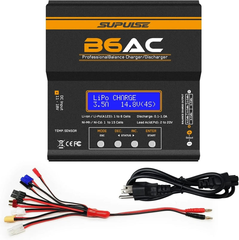 SUPULSE 80W Dual RC Battery Charger Discharger for 2-6S Li-ion Life LiHV Battery